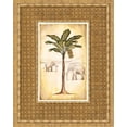 thumbnail image 3 of Gango Home Decor Tropical Palm Trees & Safari Animals Wall Art; Two Beige 11x14in Art Prints in Brown Frames, 3 of 6