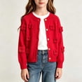thumbnail image 6 of Busydd Girls Knit Cardigan Sweater 0-6 Years Trendy Comfy Button Down Round Neck Cardigans Casual Long Sleeve Open Front Outerwear 0-1 Years, 6 of 10