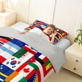 thumbnail image 3 of Manfei Country Flag Patchwork Twin Comforter Sets,Global Nation Bedding Set,Multicolor,Light Gray Reversible,2-Piece,1 Comforter and 1 Pillowcase, 3 of 7