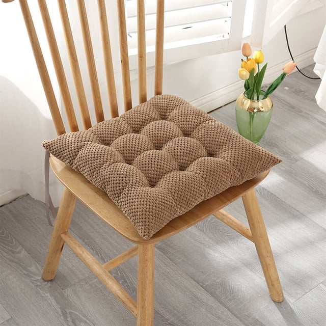 Jpxdew Memory Foam Seat Cushion 15.75x15.75 Inches,Office Chair Support,Flock Cover Pressure Relief
