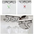 thumbnail image 4 of Wine Glass Holders, Stemware Racks, Inverted Wine Glass Holder, Hanging Wine Glass Holder, Under Cabinet Wine Glass Rack with Screws, Used in Bar, Wine Cabinet, Kitchen THREE Slots, Black, 4 of 7