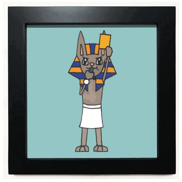 yellow card warns rreferee cartoon Black Square Frame Picture Wall Tabletop