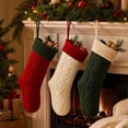 thumbnail image 3 of Miwamany Christmas Stockings Set of 3, Large Cable Knit Gift Socks for Xmas Fireplace Hanging, Holiday Decor Stocking for Family, Christmas Decorations Indoor, 3 of 7