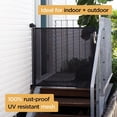 thumbnail image 3 of Philowng Indoor and Outdoor Claw-Proof Retractable Dog Gate, 36.6" High Extends up to 71" Wide, Black, 3 of 11