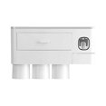 thumbnail image 1 of Wall Mounted Toothbrush Holder with Toothbrush Dispenser Drilling Free Space-Saving Toothpaste Squeezer Kit with Cups, 1 of 8