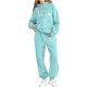 thumbnail image 5 of Conjunto de sudadera con capucha de manga larga para niños con estampado en forma de corazón y pantalones deportivos con lazo en las piernas, conjunto deportivo informal de dos piezas para niños, poli, 5 of 5