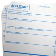 FD-258 Fingerprint Cards, Applicant - 50 Pack