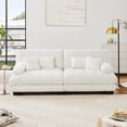 thumbnail image 3 of 94"Loveseat Sofa, Chenille 2 Seater Cloud Couch with 4 Soft Pillows, Upholstered Deep Seat Sofa Couch for Living Room, Apartment, Office, White, 3 of 7