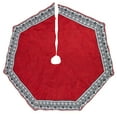 thumbnail image 2 of Northlight 50" Red and Gray Snowflake and Reindeer Christmas Tree Skirt, 2 of 5