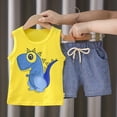 thumbnail image 2 of EnJoCho Organic Boys Outfit Summer Kids Baby Boys Girls Sleeveless Top+Shorts Casual Wear Outfits Set Children Casual Sports Wear Clothing Sets 2-3 Years, 2 of 9