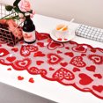 thumbnail image 3 of Cupid Love Red Heart Lace Table Runner Place Mat Para El Hogar Boda Interior Día De San Valentín Decoraciones De Mesa Día De San Valentín Suministros Para Fiestas Cateissary HA016454-00, 3 of 5
