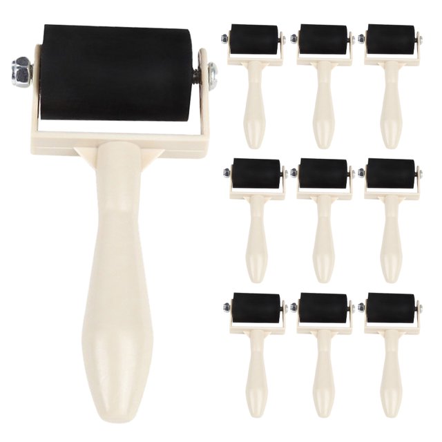 Rodillos de goma para brayer, rodillos para grabado, herramienta para manualidades, pincel, aplicador de tinta, herramienta para pintura al óleo, 10 unidades