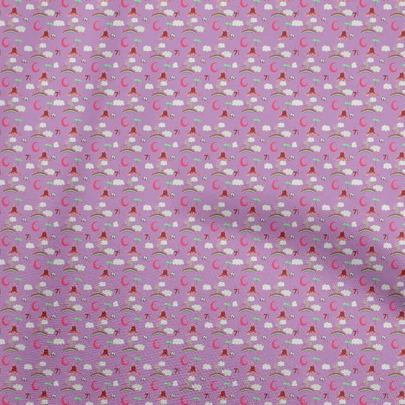 oneOone Viscose Chiffon Purple Fabric Kids Dress Material Fabric Print Fabric By The Yard 42 Inch Wide