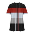 thumbnail image 4 of Bixock Women's Casual Crew Neck T-Shirts,Color Blocking Crew Neck Tops,Random 2 Tone Print Ruched Pullover Shirt Soft Stretchable Daily Leisure Tops, 4 of 5