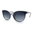 thumbnail image 4 of Womens Oversized Cat Eye Horn Rim Inset Lens Sunglasses Slate - Smoke, 4 of 8