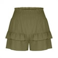 thumbnail image 7 of Lenpel Women's Shorts Trendy Ruffle Elastic High Waisted Layered Pleated Wide Leg Casual Shorts Summer Beach Shorts, 7 of 7