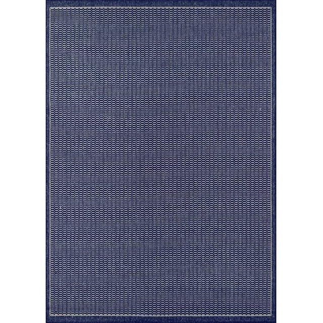 Couristan 10016500510092T 5 ft. 10 in. x 9 ft. 2 in. Recife Saddlestitch Power Loomed Rectangle Area Rug - Ivory & Indigo