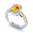 thumbnail image 2 of 2.95 Carat Natural Diamond Citrine Gemstone Elegant Anniversary Ring for Women 18K White Gold Size 6 by Diamond-Capitals, 2 of 8
