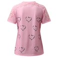 thumbnail image 5 of JINMGG Womens Tops Clearacne Women's Fashion Casual Printing Lace Round Neck Short Sleeve T Shirt Pullover Tops, 5 of 5