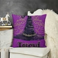 thumbnail image 2 of Halloween Witch Hat Throw Pillow Cover Linen Happy Halloween Pillow Case Square Decorative Cushion Cover for Home Sofa Couch Pillowcase&nbsp;(Witch), 2 of 5