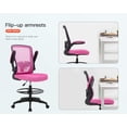 thumbnail image 3 of Dkelincs Mesh Drafting Chair Tall Office Chair Ergonomic Computer Desk Chair Adjustable Task Chair with Foot Ring, Pink, 3 of 6