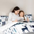 thumbnail image 5 of Manfei Rustic Deer Child 7-Piece Twin Bedding Sets, Vintage Blue Buffalo Plaid Bedding Comforter Set, Kawaii Cartoon Animal Reversible Sheet Sets, Microfiber Bedroom Decor, 5 of 8