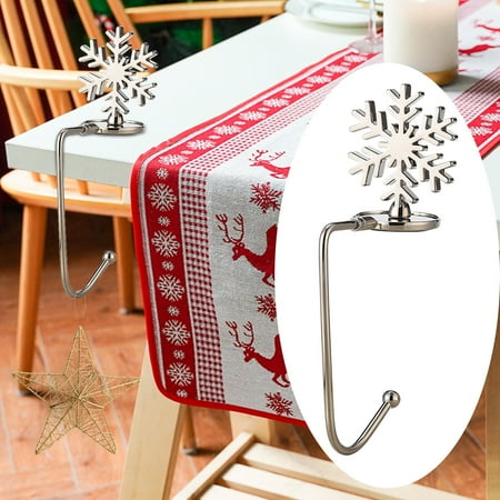 

Jannly Hooks for Hanging Christmas Fireplace Sock Hook Snowflake Metal Hook Christmas Hook
