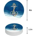 thumbnail image 1 of RYLABLUE Nautical Anchor Ocean Blue Set of 6 Round Coaster for Drinks, Absorbent Ceramic Stone Coasters Cup Mat with Cork Base for Home Kitchen Room Coffee Table Bar Decor, 1 of 5
