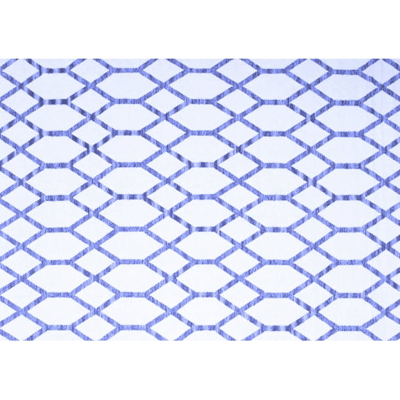 Ahgly Company Indoor Rectangle Trellis Blue Contemporary Area Rugs, 7' x 9'