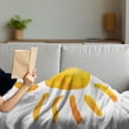 thumbnail image 3 of Grunge Soft Flannel Fleece Blanket, Sun Illustration Childish Watercolor Brush Painting Style Kids Nursery Playroom Picture, Cozy Plush for Indoor and Outdoor Use, 50" x 70", Yellow, by Ambesonne, 3 of 5