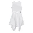 thumbnail image 5 of DPOIS Kids Girls Liturgical Praise Dance Dress Sleeveless Worship Church Robe Light Blue 16, 5 of 7
