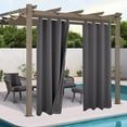 thumbnail image 6 of SHANNA Outdoor Curtains, Waterproof Windproof UV Protection Blackout Curtains with Eyelets, 3D Textured Pattern for Garden, Pergola, Balcony, Dark Grey, 52 X 84 inch, 6 of 11