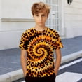 thumbnail image 2 of YUEHUA Kids Tie Dye Shirt Short Sleeve Hippies 3D Printed Graphic Tees Tie-Dye Crewneck T Shirts for 4-16 Years Boys Girls Children, 2 of 4