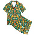 thumbnail image 3 of Halloween Pajamas Kids Size 7-8 Years Childrens Casual Loungewear Short Sleeve Top and Shorts Cozy Set Girls Pajama Set Green, 3 of 6