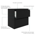 thumbnail image 6 of Maklaine 30 inch W 2 Drawer Metal Lateral 101 Filing Cabinet Black, 6 of 15