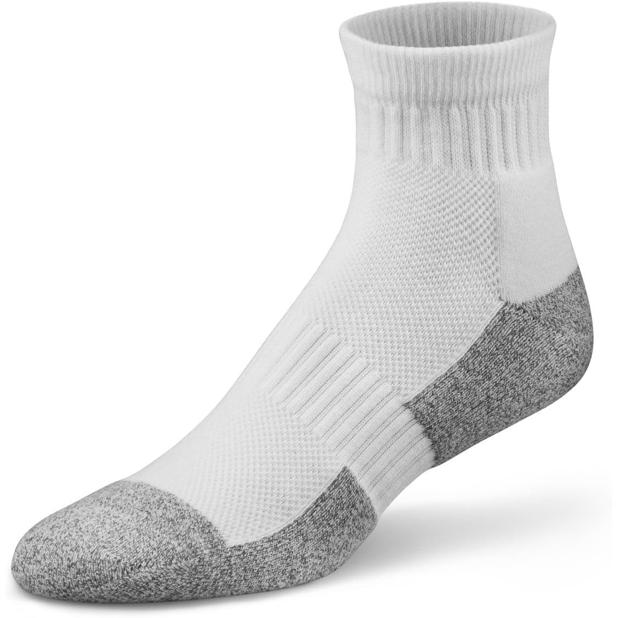 Dr. Comfort Diabetic Ankle Socks for Men and Women, Non-Binding and Breathable (1 Pair) - X-Small, White