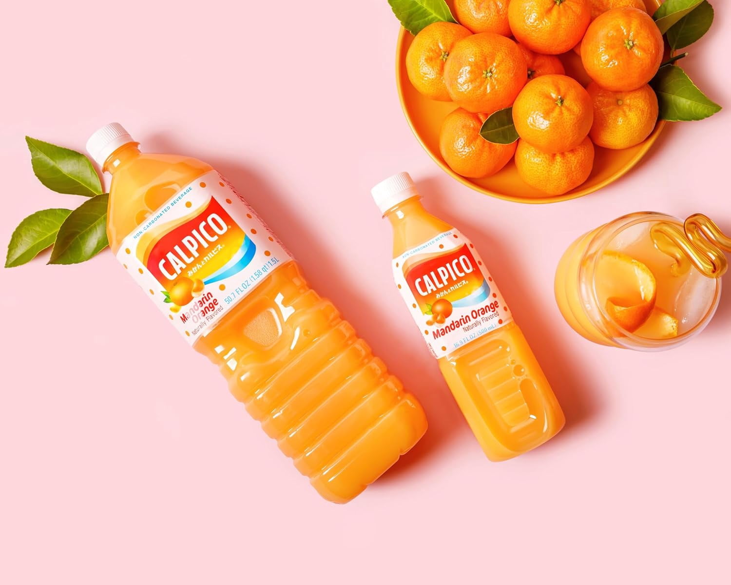 Calpico Mandarin Orange Flavor Non-Carbonated Beverage Bottle 12-Pack 16.9 fl oz