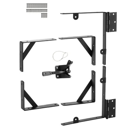 KFFKFF Gate Support Bracket, Sag Prevention Gate Structure Accessory Kit, Gate Structure Support Bracket with Secure Lock Cord, Lock Mechanism, Suitable for Storage Room Doors, Livestock Enclosures