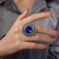 thumbnail image 2 of Bohemian Big Round Crystal Statement Ring for Women, 2 of 12