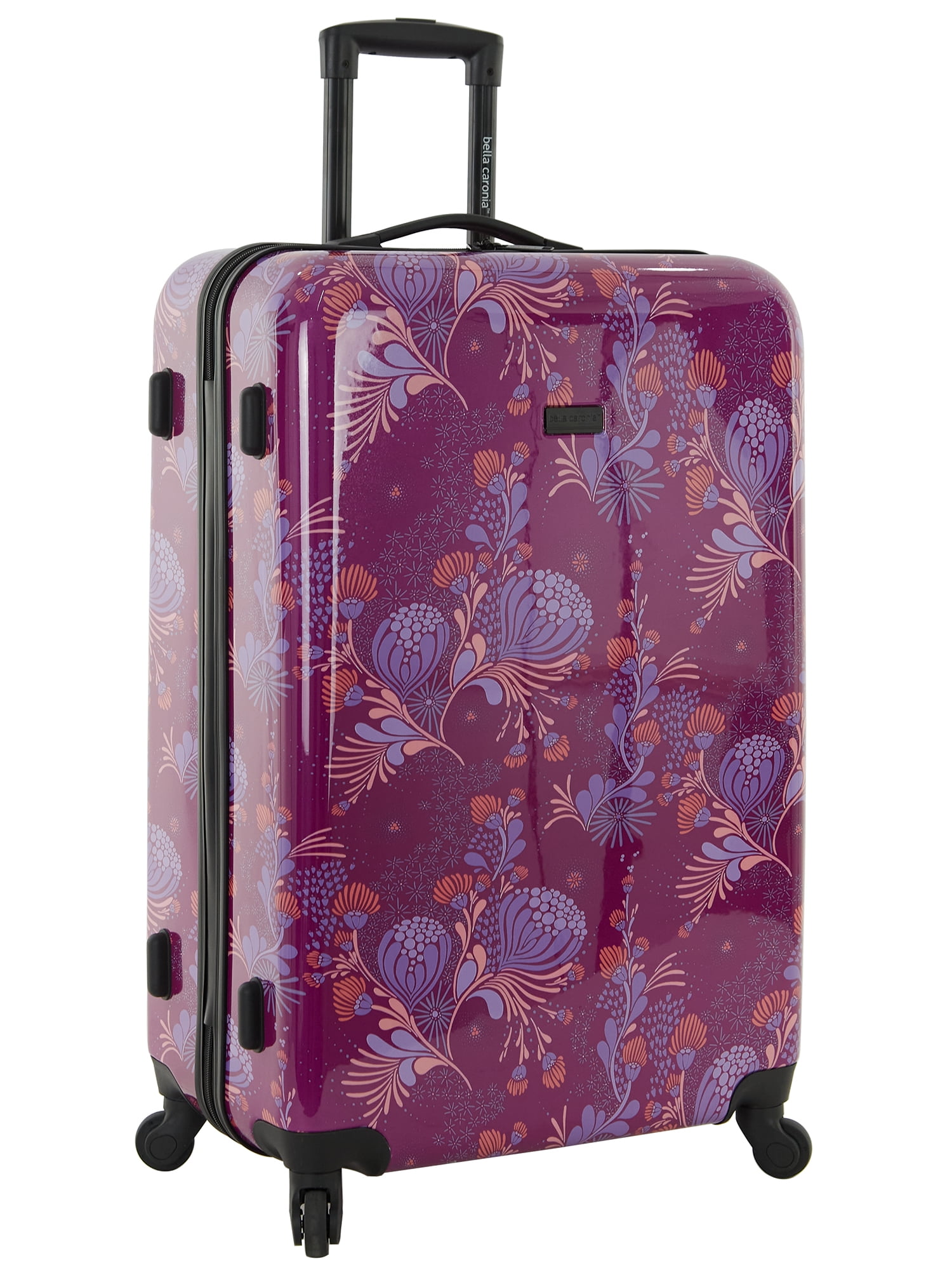 Vonguish Collection 3 piece Hardside Luggage Set with 8 wheel spinners, Style Floral