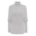 thumbnail image 6 of RMGVDSD Womens Turtleneck Knitted Sweater Batwing Sleeveless Hem Side Slit Pullover Tops Solid Color Loose Cape Shawl Sweater Fall Outfits for Women /White, 6 of 7