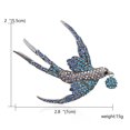thumbnail image 3 of Bird Shaped Brooch Shining Rhinestone Swallow Badge Pin Collar Scarf Clothes Decor Chest Pin BC18Y0222-2, 3 of 7