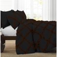 thumbnail image 2 of D.N.G. BEDDINGS 3 Piece Luxury Two Tone Diamond Ruffle Pattern Comforter Set Premium Super Soft All Season 800 Thread Count, 100% Egyptian Cotton, King/California King Size Chocolate/Black Solid Color, 2 of 4