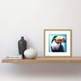 thumbnail image 2 of Keel Billed Toucan Bird White Black Orange Teal Modern Painting Square Wooden Framed Wall Art Print Picture 8X8 Inch, 2 of 4