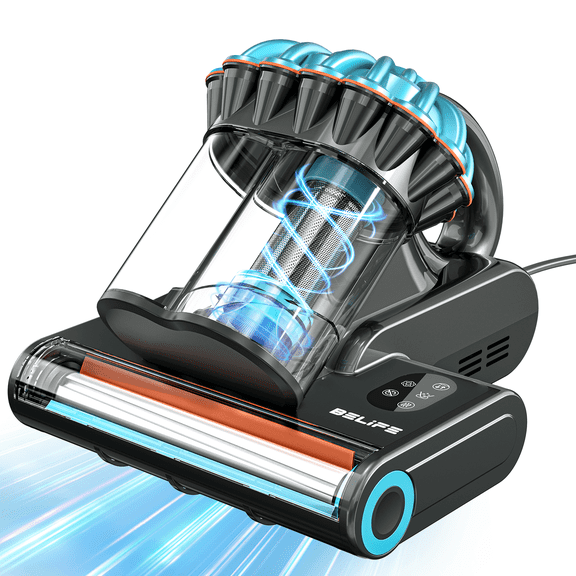 Belife M8 Mattress Vacuum Cleaner, Anti-allergen Bed Vacuum Cleaner with UV & Hot Air & High Heating, 550W 18Kpa Powerful Suction Double-Cup Handheld Vacuum for Bed, Couch, Sofa, Corded