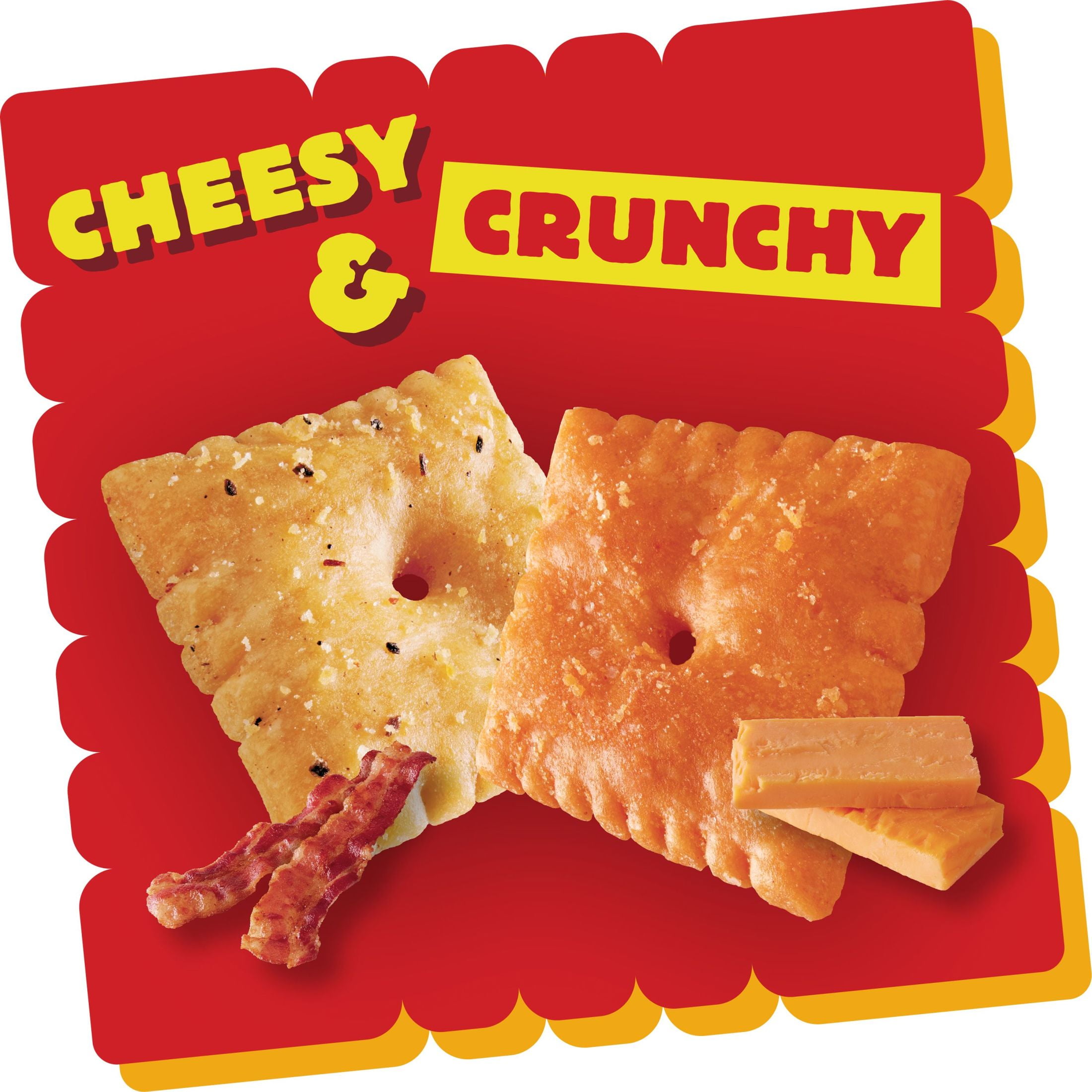 Cheez-It DUOZ Bacon and Cheddar Crackers, Baked Snack Crackers, 12.4 oz (Pack of 6)
