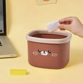 thumbnail image 2 of Small Trash Can with Lid, Mini Trash Can for Bathroom, Office and Bedroom, Small Bathroom Garbage Can with Swing Top, Compact Waste Basket for Desk, Dorm & Home, Brown - Xuniizn, 2 of 7