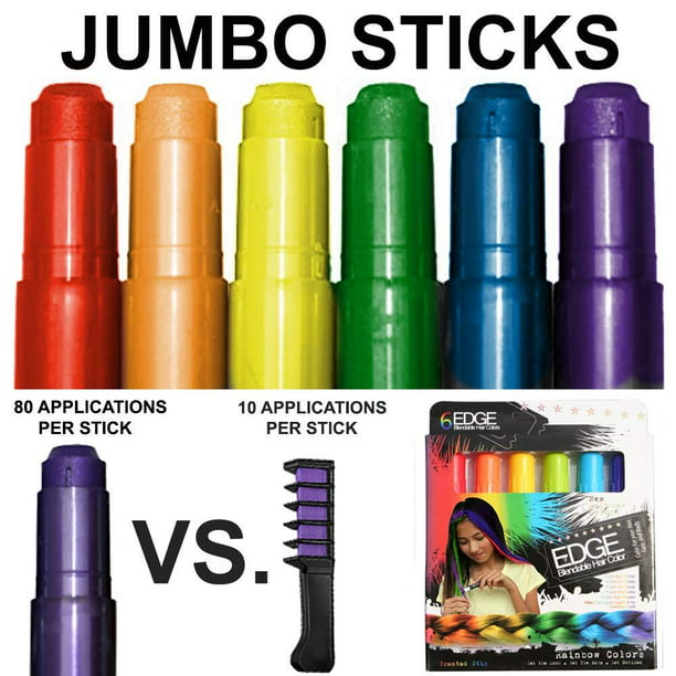 Kids Hair Chalk - JUMBO HAIR CHALK PENS - RAINBOW - Washable Hair Color  Safe For Kids And Teen -