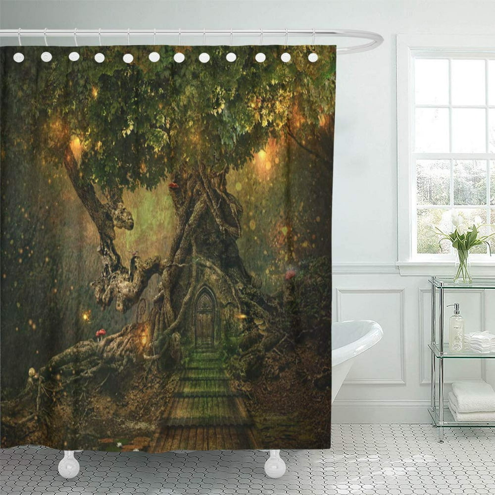 CYNLON Forest Tree Scape House Enchanted Glow Woods Magical Fantasy