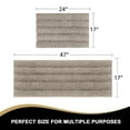 thumbnail image 2 of PrimeBeau Striped Chenille Bath Rugs Super Absorbent Non Skid Floor Mats Set of 2, Khaki, 47 x 17 Plus 17 x 24 Inches, 2 of 7